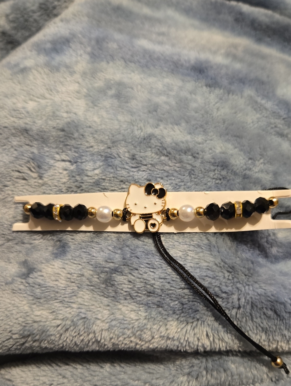 3/$10 Bundle Deals Black Pearl Beaded Hello Kitty Bracelet - Women Accessories